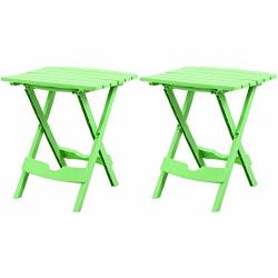 Adams Manufacturing 88500-16-3735 Plastic Quik-fold Side Table Summer Green Set Of 2 With More Give-aways