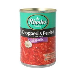 Rhodes Chopped & Peeled Tomatoes With Garlic 410G
