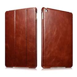 Icarercase Vintage Series Leather Folio Flip Magnetic Latch Kickstand Case For Apple Ipad Air 2 Ipad 6 - Brown