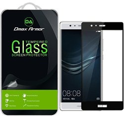 Huawei P9 Plus Glass Screen Protector Full Screen Coverage Dmax Armor 3D Curved Tempered Glass Anti-scratch Anti-fingerprint Bubble Free Black