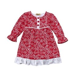 Sunbona Christmas Toddler Baby Girls Santa Snow Dress Casual Party Outfits Clothes Clothes 18 24MONTHS Red