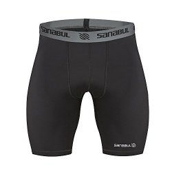 Sanabul Mens Compression Shorts Large Black