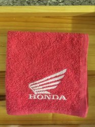 Embroidered Melon Pink Honda Face Cloth