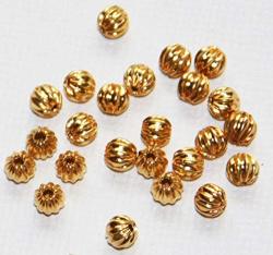 100 Pcs Gold Plated Round Corrugated Beads 4MM Gold Spacer Beads Gold Loose Beads Diverse Palette Of Colors Of The Most Popular Beads