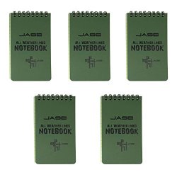 All-weather Top-spiral Notebook 3 X 5 Green Cover Waterproof Shower Aqua Notes Notepad Notebook 5 Pack