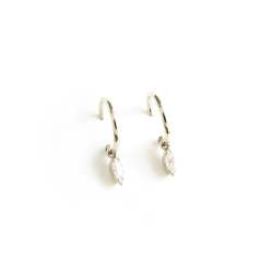 The Asteria Drop Earrings - Channel Set In White Gold - 1.5CM
