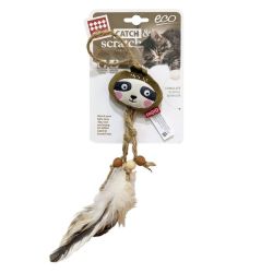 - Catch And Scratch Silvervine Cat Plush And Feather Toy - Sloth