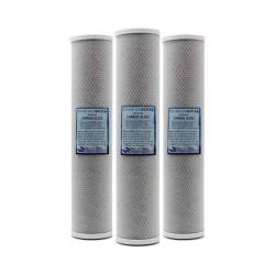 Definitive Water 20 Inch Big Blue Carbon Block Water Filter Replacement Cartridges 3-PACK