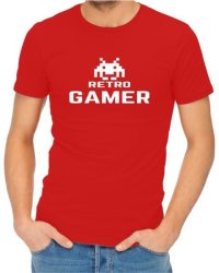 Retro Gamer Mens Red T-Shirt Small