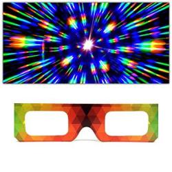 Glofx Paper Cardboard Diffraction Glasses Geometric Rainbow 100 Pack
