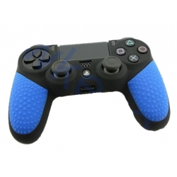 PS4 Dualshock 4 Controllers Black Silicone Protective Cover With Particle Grip Blue
