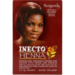 Inecto Henna Powder Hair Colour Burgundy 3 Sachets
