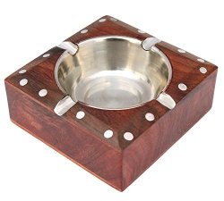 ITOS365 Handmade Wooden Cigarette Ashtray Desktop Smoking Outdoors And Indoors Ash Tray For Home Office Decoration Gifts