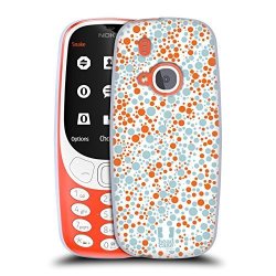 Head Case Designs Orange And Steel Blue Particle Patterns Soft Gel Case For Nokia 3310 2017