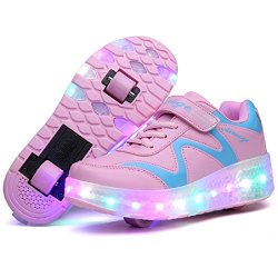 Nsasy Roller Skates Shoes Girls Boys Roller Shoes Kids Wheel Shoes Roller Sneakers Shoes With Wheels For Kids