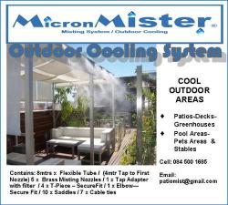 Mist Cooling System Quality Patio Mister For Outdoor Cooling- Micronmister