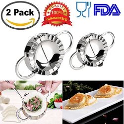 Stainless Steel Dumpling Maker 2 Pcs Small And Large Dumpling Mold Dough Press Cutter Wrapper Pie Crimper Pastry Tools Ravioli Mould