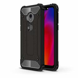 Designed For Motorola Moto E5 Plus Case Heavy Duty Hybrid Dual Layer Shockproof Protective Cover Black