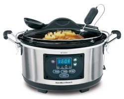 HAMILTON BEACH Set 'n Forget Programmable Slow Cooker With Temperature Probe 6-QUART 33967A