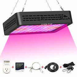 LED Grow Light Tolys 2019 Double Switch 1000W Plant Grow Lights With Timer Thermometer Humidity Monitor Adjustable Rope Full Spectrum Grow Lamps
