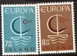 Iceland 1966 Europa Sg 436-7 Complete Unmounted Mint Set