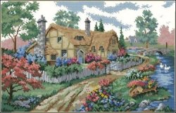 Cross Stitch Kit- Peaceful Cottage