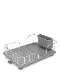 Dish Rack With Grey Plastic Base - Silver