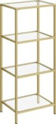 4-TIER Storage Shelf Rack With Gold Frame