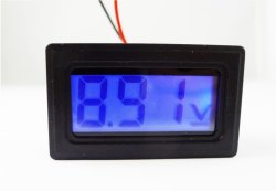 Mini 2 Wire 0.56" Blue Lcd Voltmeter 30v