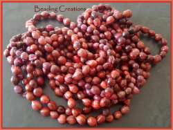 African Zulu Teething Beads - Dyed - Sold Per Strand - Reds