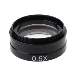 Black,Pack of 1 Baosity 0.75X Barlow Auxiliary Objective Lens Optical Glass for Stero Microscope 48mm Mounting Thread W.D 117mm 