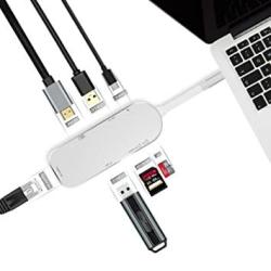 USB C Hub Multiport Adapter - C Dock Usbc Hub 7-IN-1 Compatible With Macbook Pro Air And Huawei Matebook More Type C Laptops 2