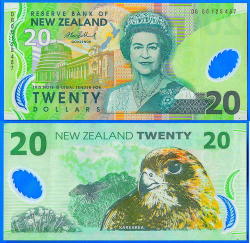New Zealand 20 Dollars 2006 Aigle Animal Polymer Oceania Banknote