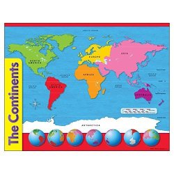 TREND Enterprises The Continents Learning Chart 1 Piece 17" X 22