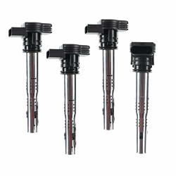 Set Of 4 Ignition Coils Pack For Audi A3 A4A5 A6 Quattro Q5 RS5 Volkswagen Beetle Golf Jetta Passat Eos GTI