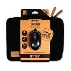 Port Designs 13.3"-14" Torino Sleeve & Mouse - Black