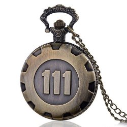 Fallout Vintage Quartz Necklace Pocket Watch Antique Chain Pendant Gift