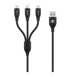 Volkano Flexi Series 3-IN-1 Charging Cable - Black