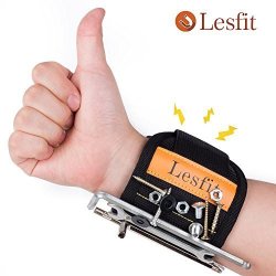 Magnetic Wristband Lesfit Magnetic Wristband With Strong Magnets For Holding Small Tools Screws Nails Black