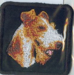 Embroidered Sew On Badgeblack Wire Haired Fox Terrier