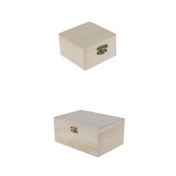 Homyl 2PCS Wooden Case Storage Organizer Essential Oil Tea Bag Caddy Jewellery Box