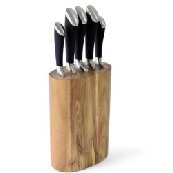 Eetrite 6pc Acacia Wood Knife Block Set