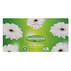 Twinsaver 2-PLY Tissues White 180 Tissues