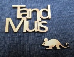 The Velvet Attic - Wood Blank Laser Cutout - Tand Muis With Mouse