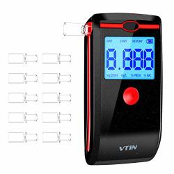 Victsing Vtin Rechargeable Breathalyzer Portable Alcohol Tester Fda Certification Professional-grade Accuracy Blood Alcohol Breathalyzer With 10PCS Mouthpiece And Lcd Display For Car Home Test