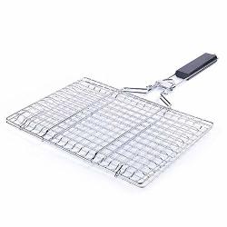 Seadesky Foldable Reusable Wire Bbq Grill Mat Grid Rack Grilling Basket For Outdoor Garden Barbecue Grill Cooking Tool