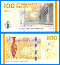 Denmark 100 Kroner 2009 Unc Bridge Europe Banknote