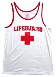 Mad Engine Life Guard Red Logo Distressed Beach Pool Wear Mens Tank Top XL