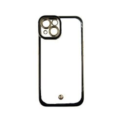Goldair Gold Outline Tpu Fashion Case With Camera Cut-out For Iphone 14 Plus - Black