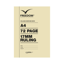 Freedom College Exercise Book A4 72 Page Speckled 17MM
